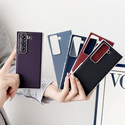 Чехол для телефона из гладкой кожи с узором под карбон для Samsung Z Fold SE Fold Special Edition Galaxy Z Fold 6 5 4 3 Защитная крышка камеры