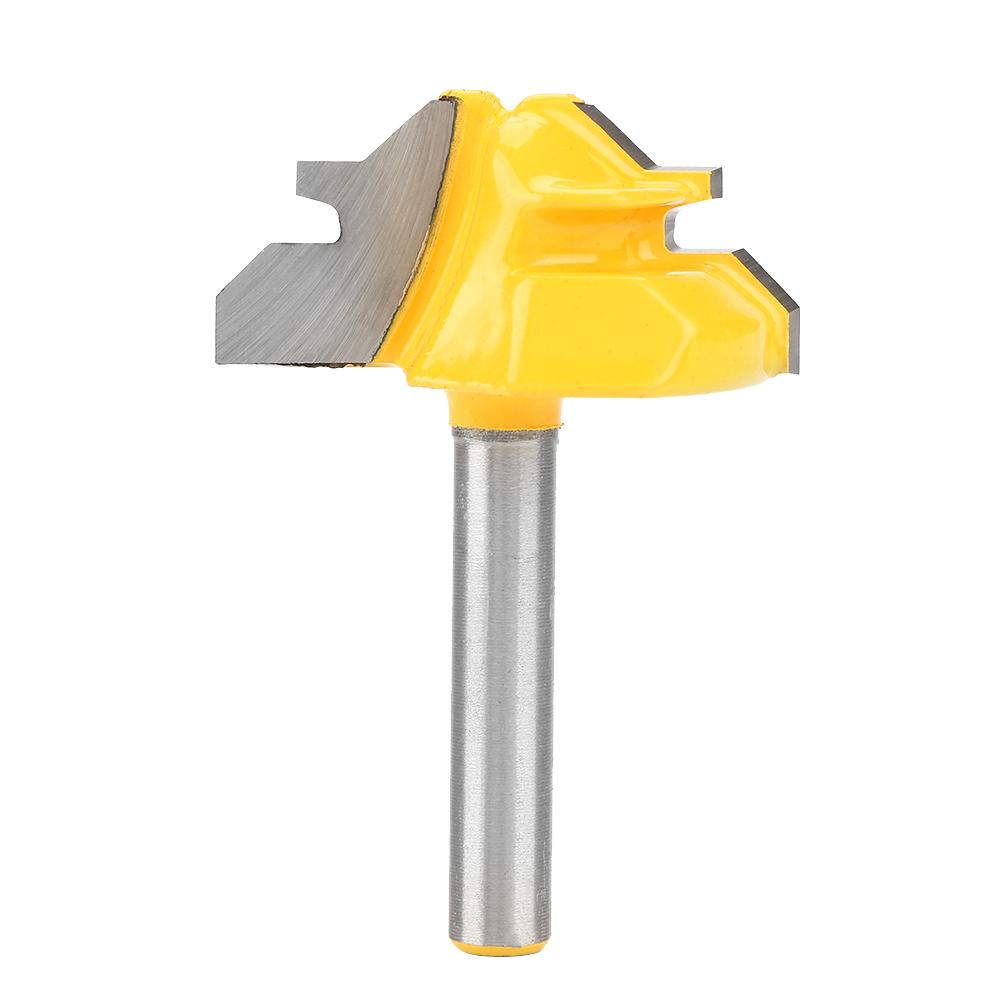 1Pcs 45 Degrees Shank Lock Miter Router Bit Woodworking Drill Cutting Tool 1 4