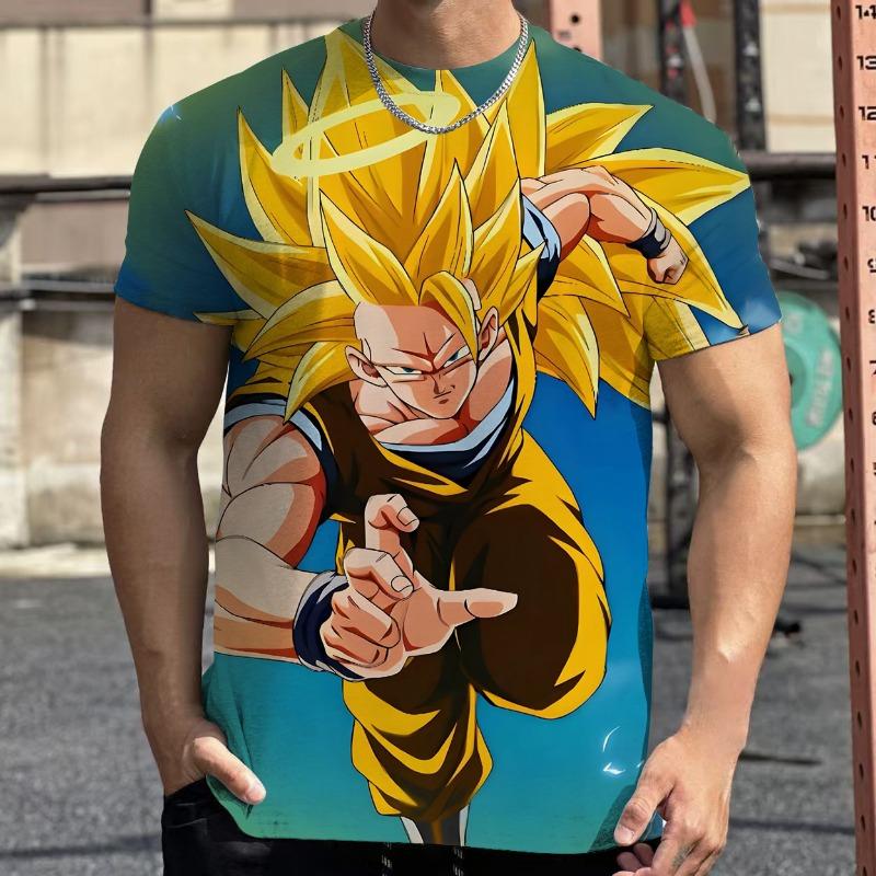 Dragon Ball Super Гоку Супер Сайян Синий 3D Печать Футболка Мужская Детская Летняя С Коротким Рукавом