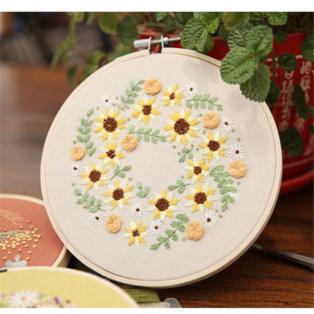 Needle Craft Bamboo Diy Embroidery Hoop Round Loop Sewing Tools Cross Stitch Frame