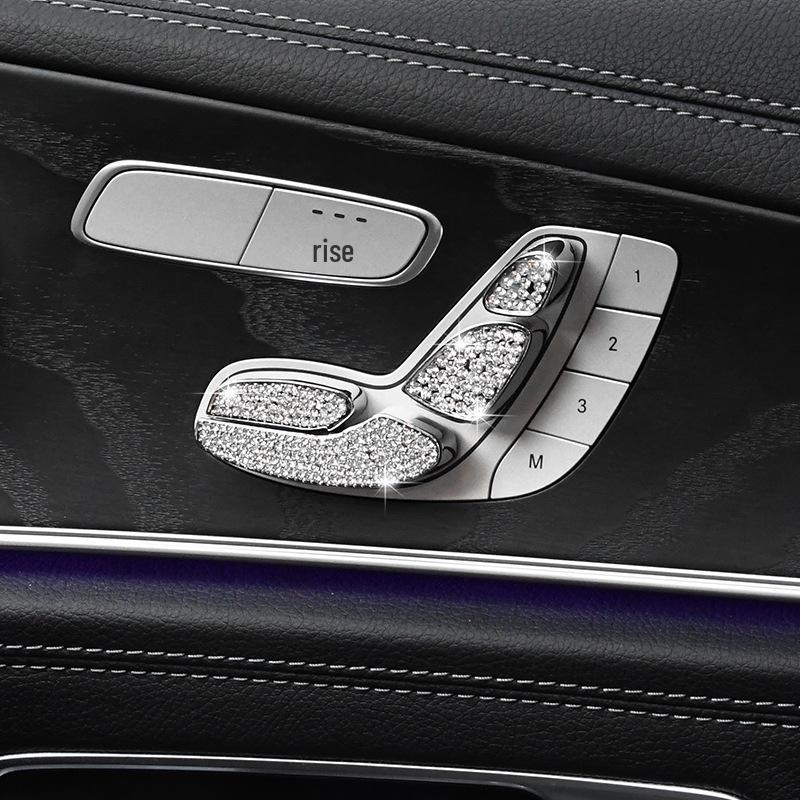 Набор из 8 кнопок регулировки сиденья с бриллиантами для Mercedes-Benz New E, C200, GLC260, E300L