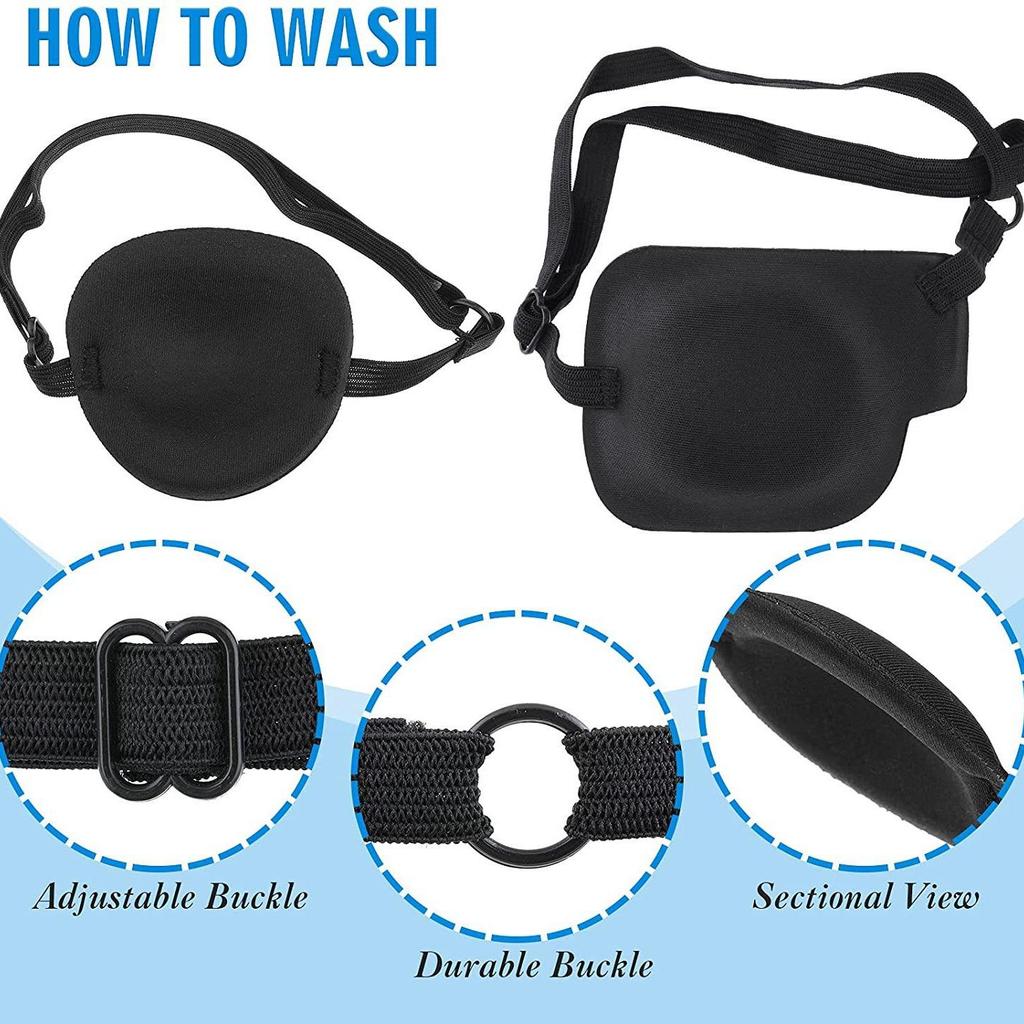 Регулируемая 3D черная маска для глаз при амблиопии: Одиночная маска для глаз с трехмерным дизайном