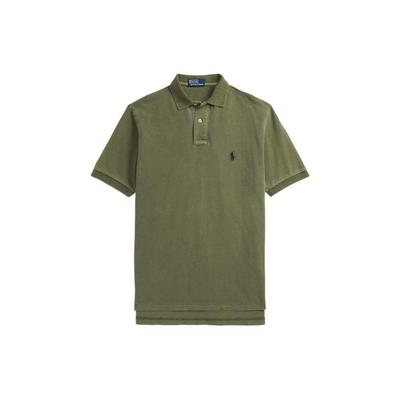 Polo SS22 Хлопковая однотонная рубашка поло с коротким рукавом Мужские топы Зеленый MNPOKNI1N821565-300