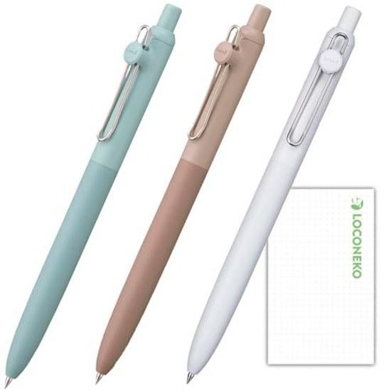 Шариковая ручка на водной основе Mitsubishi Pencil Uni-ball ZENTO Стандартная модель UBN-ZSC Черные чернила + Карточка Loconeko (0.38 C B Почвенный Коричневый Рябь Синий)