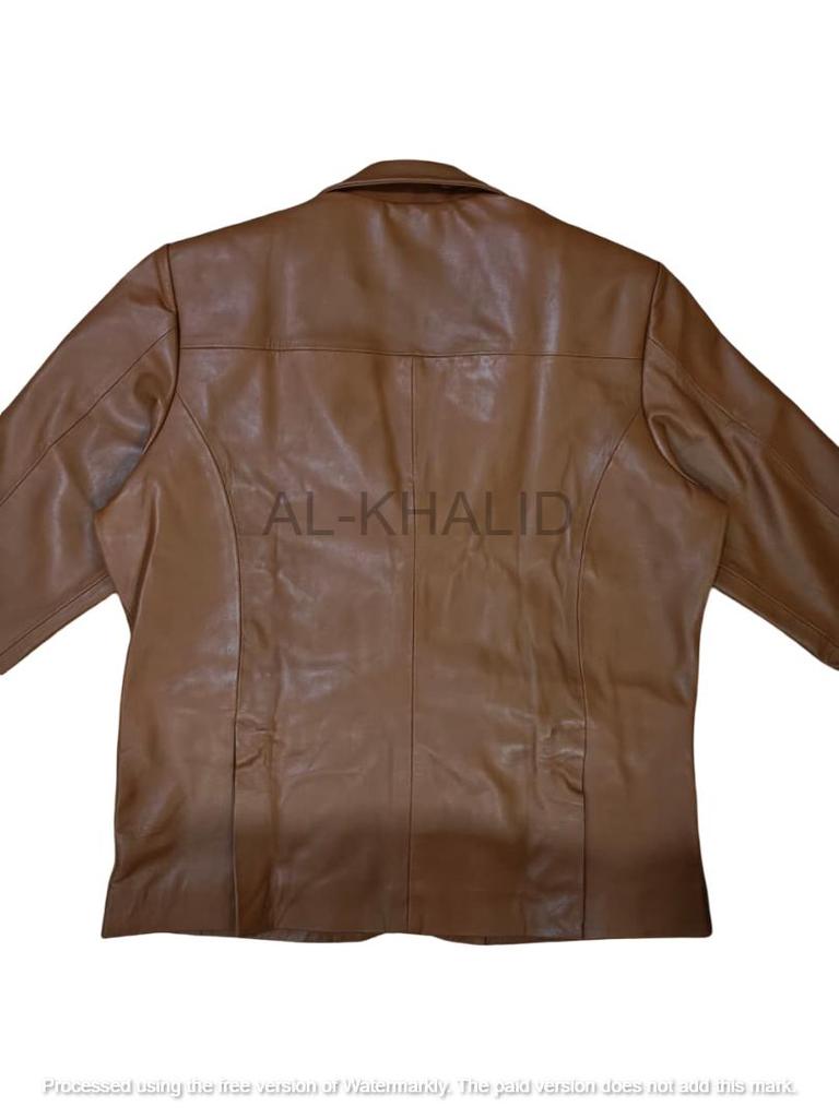 Formal Party Business Handmade Brown Men's Genuine Lambskin Leather Blazer Coat