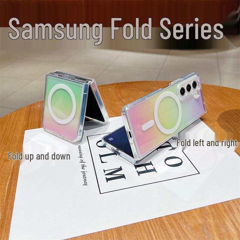 Samsung Galaxy Z Flip7 Градиентный Магнитный Прозрачный Противоударный Складной Чехол