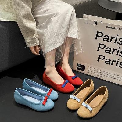 Ретро бант мелкий вырез туфли-лодочки женские весна и лето новые модные и удобные на плоской подошве с внутренней высотой подъема Мэри Джейн Дуду леди