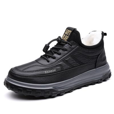 Зимний новый стиль с плюшевыми и толстыми хлопковыми ботинками, мягкой подошвой и толстой теплой хлопковой обувью