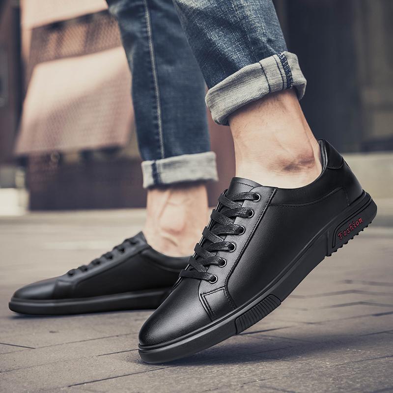 Простые черные кроссовки мужские повседневные туфли из натуральной кожи мужские кроссовки белые мужские кожаные туфли анти-плоские туфли 2024 Новинка
