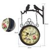 Home Decor Garden Gifts Station Iron Double Sided Hanging Vintage Wall Clock