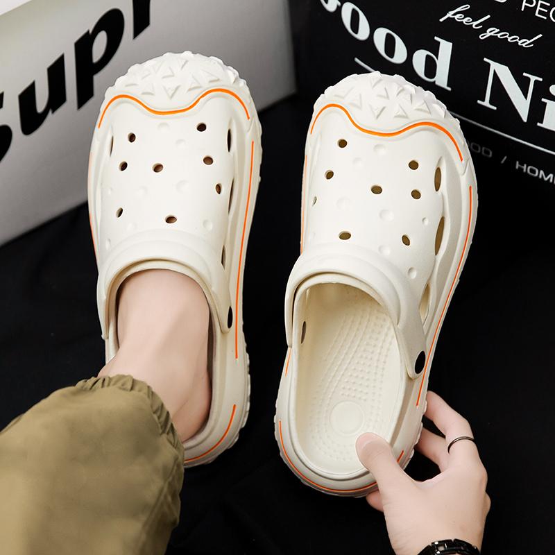 Модные летние мужские тапочки для ходьбы, сандалии, ЭВА, мягкая подошва, пляжная обувь, повседневная спортивная, семейная, для ванной, нескользящая обувь