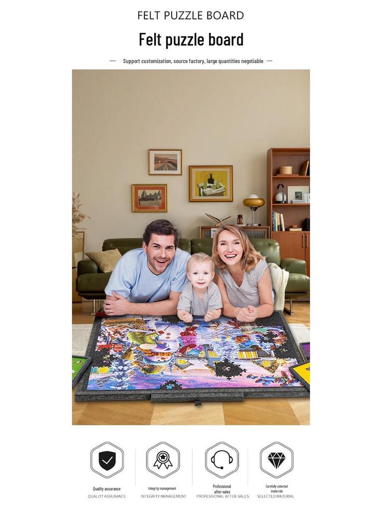 Детский трансграничный стол для пазлов - Не тканый коврик на 1000 деталей с 6 ящиками для портативной сортировки деталей пазлов