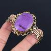 Purpurite Handmade Gemstone Jewelry, 999 Copper Wire Wrapped Bangle Unique Design Jewelry, For Women