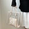 Today's Popular Large-capacity Tote Bag Women's Spring New Bear Printing Transparent Jelly Shoulder Bag