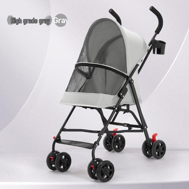 Lightweight Foldable Pet Stroller for Small & Medium Dogs and Cats - Detachable for Outdoor Walks