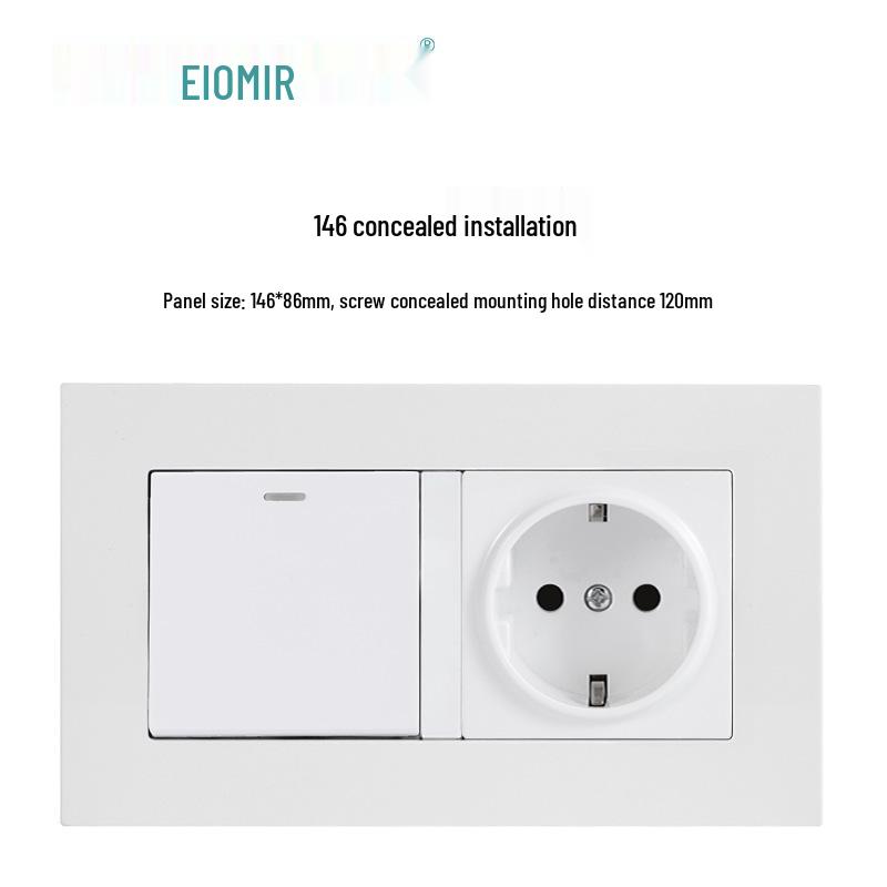 European German Standard Dual USB and Type C Socket Panel