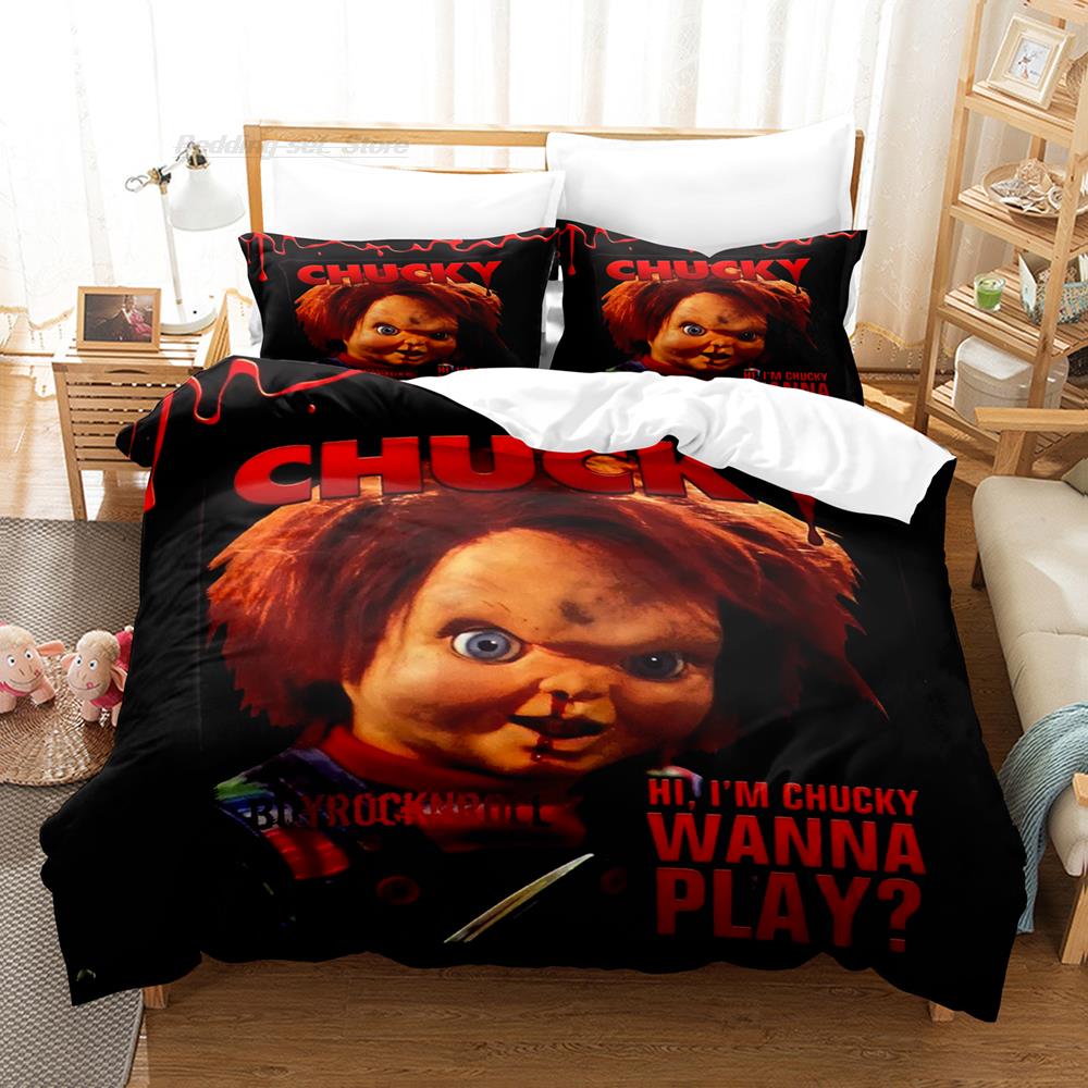 Chucky Bedding Set Single Twin Full Queen King Size Bed Set Aldult Kid Bedroom Duvetcover Sets 3D Halloween