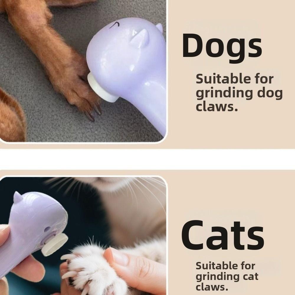 Low Noise Electric Parrot Nail Trimmer USB Charging Anti-Pinch Pet Nail Grinder Polisher Wheel with 6 Grinding Heads