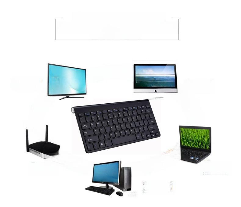 Ультратонкий комплект беспроводной клавиатуры и мыши 2.4G для Smart TV — бесшумный и беззвучный