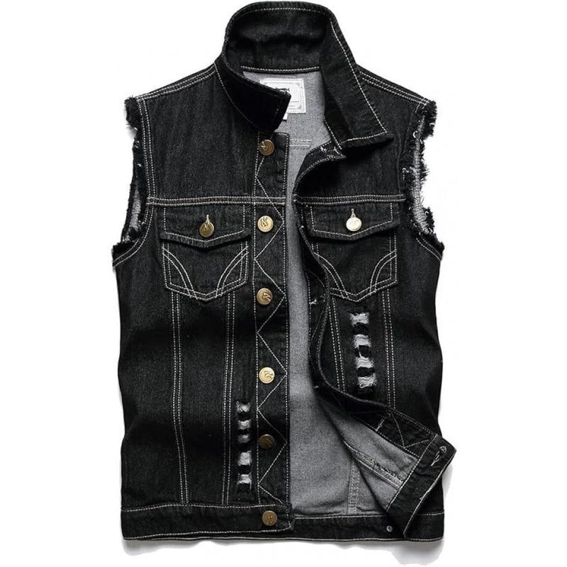 Z 95771 Casual Sleeves Denim Vest Korean Denim Vest