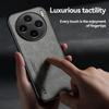 KEYSION Luxury Retro PU Leather Case for VIVO X100 Pro 5G Soft Silicone+PC Shockproof Phone Back Cover for VIVO X80 Lite