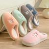 Anti-Slip Plush Warm Indoor Slippers: Thick-Soled Cotton Shoes for Couples - Men's & Women's Autumn/Winter Home Comfort