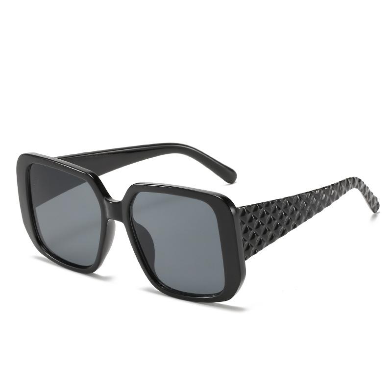 Square sunglasses, European and American versatile square glasses, fashionable textured foot silk sunglasses for women