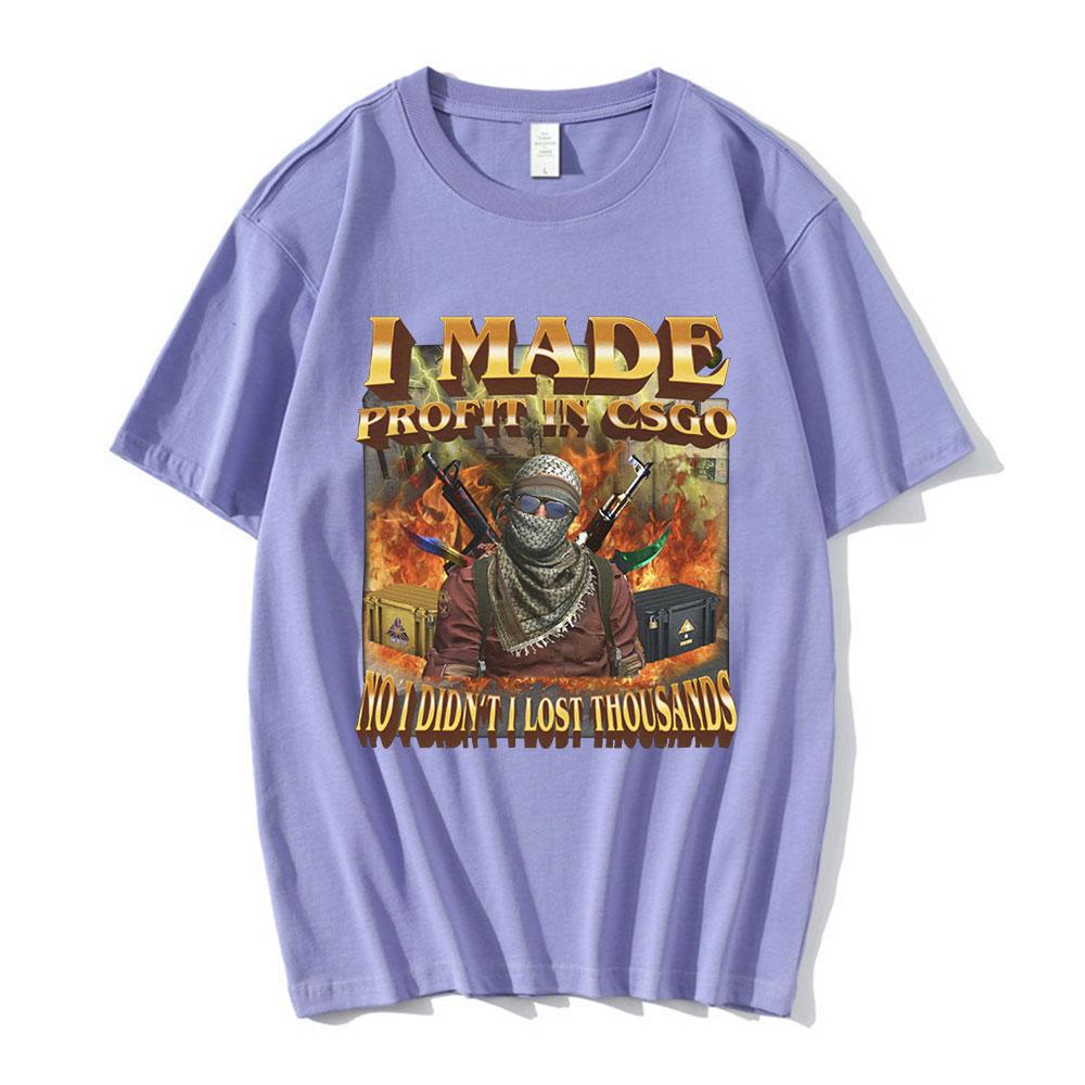 I Made Profit Meme Graphic TShirt Unisex Women Fashion Vintage Tshirts 100 Cotton Casual Oversized Tee Shirt Harajuku Streetwear
