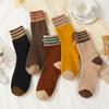 5 Pairs  Thick Solid Color Terry Socks Warm Socks for Men and Women Mid-calf Socks Longfloor Socks for Autumn and Winter