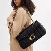 Coach Tabby 33 Quilted Tiger Stripe Push Lock Closure Napa Leather Crossbody Shoulder Bag Large Women bags Brass Black CP151-B4BK