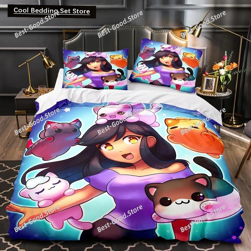 APHMAU Комплект постельного белья Single Twin Full Queen King Size Kawaii Aphmau Комплект постельного белья Aldult Kid Bedroom Duvetcover Sets 3D Print Anime Bed