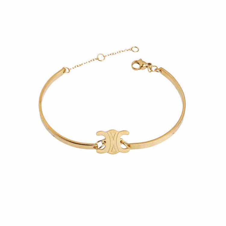 Women's French Retro Arc De Triomphe Titanium Steel Bracelet - Elegant Light Luxury Design Bangle