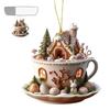 Двумерные Плоские Пасхальные Украшения для Елки Подвеска Пасхальное Яйцо Домик Кролика Украшение для Кофейной Чашки Брелок для Рюкзака Праздничная Вечеринка Подвешиваемый