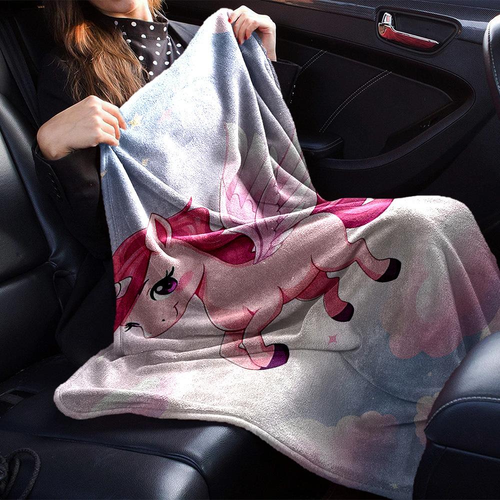 1pc Unicorn Fantasy blanket Lightweight Flannel Throw for Sofa Bed Travel Camping Livingroom1160L