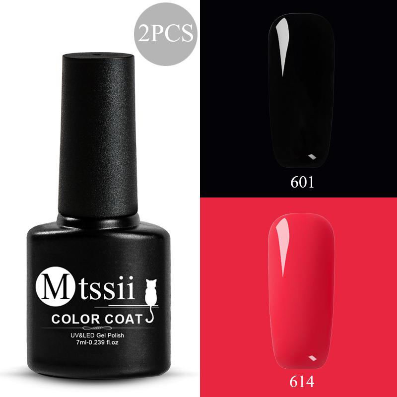 Mtssii 7ml Semi Permanent 3D Soak Off UV Gel Polish Set for Manicure Hybrid Nail Art Decoration