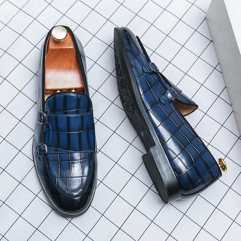 New Arrival Mens Loafers Punk Style Man Formal Shoes Slip-On Men Dress Shoes Outdoor Monk Strap Shoes Versatile Driving Footwear