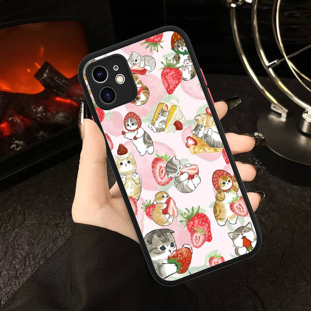 M-Mofusand Милый Кот-Акула Матовый Защитный Чехол Для IPhone 16 15 14 13 12 11 Pro Max X XS MAX Защитный Чехол