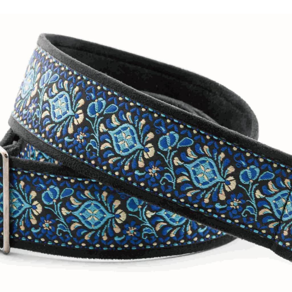 РЕМНИ Гитарные дюймы дюймы Вудсток II Синий RightOn! Ремешок, 2.2 (6 см) Широкий, 35.2-50.6 (90-150 см) Длинный,