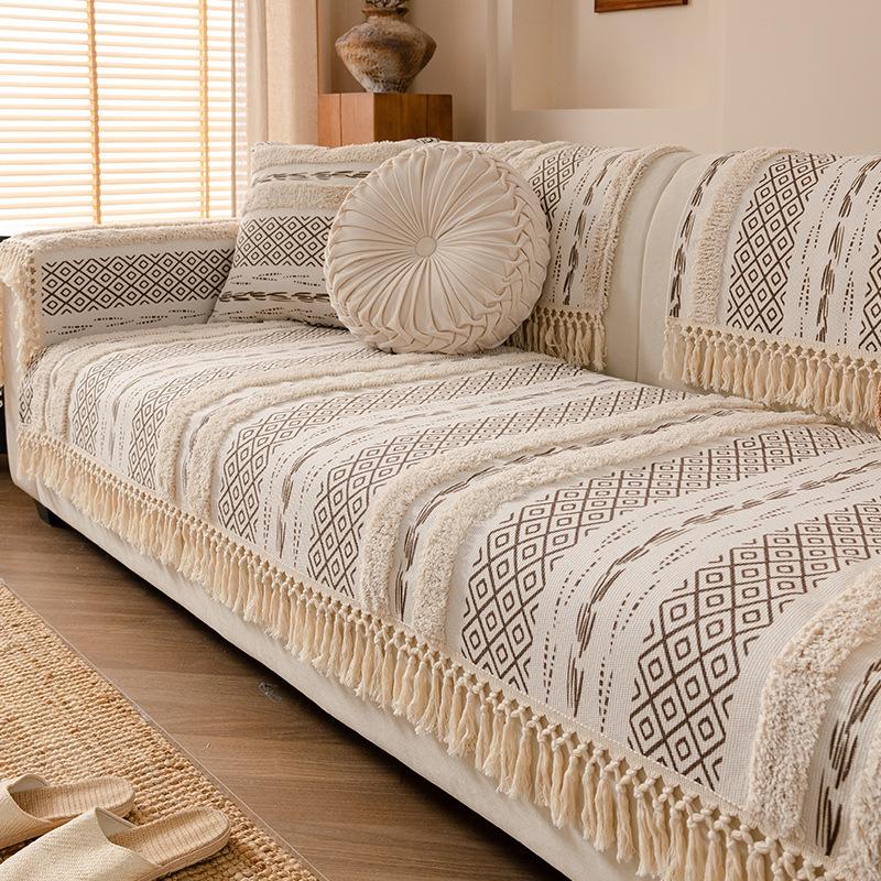 Универсальный чехол на диван из толстого льна «Четыре сезона», устойчивый к царапинам от кошек, протектор для дивана для мебели Airbnb