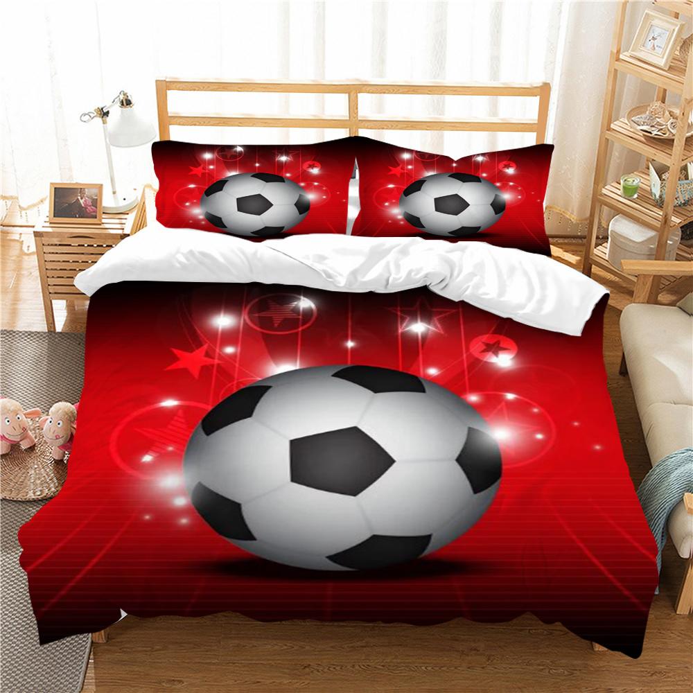 Duvet Cover 3D Home Bedspreads Football Quilt Cover High Quality Bed Cover Suit with Pillowcase Soft Bedding Cover