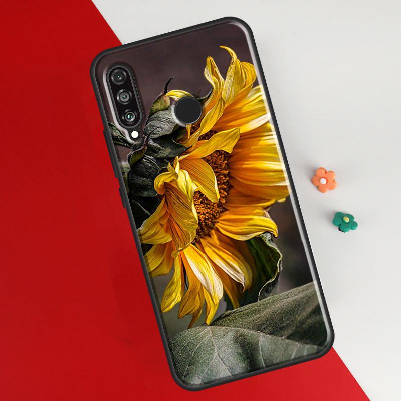Чехол с подсолнухом для Huawei P50 Pro P20 P30 P40 Lite P Smart 2019 Nova 9 5T, чехол для Honor 50 8X 9X