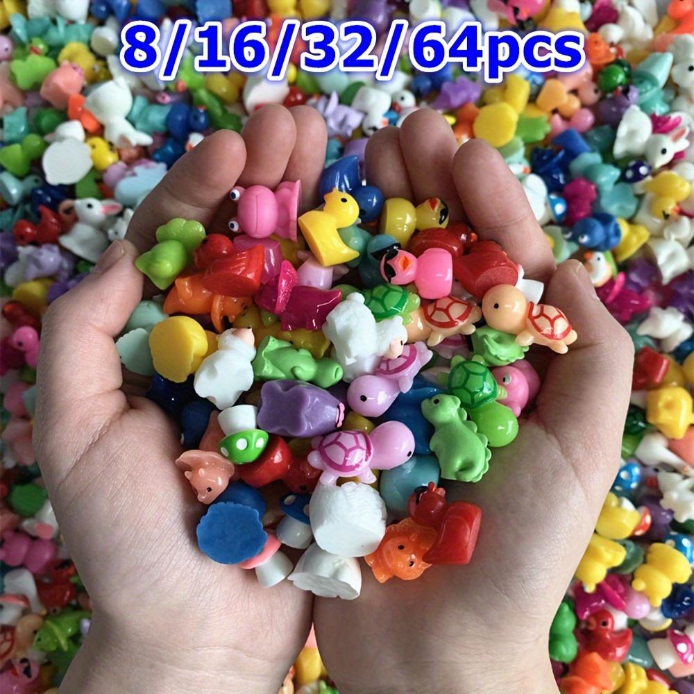 Набор из 8, 16, 32 или 64 разнообразных мини-фигурок животных и грибов из смолы, идеально подходит для DIY сказочных садов, микроландшафтов, аквариумов