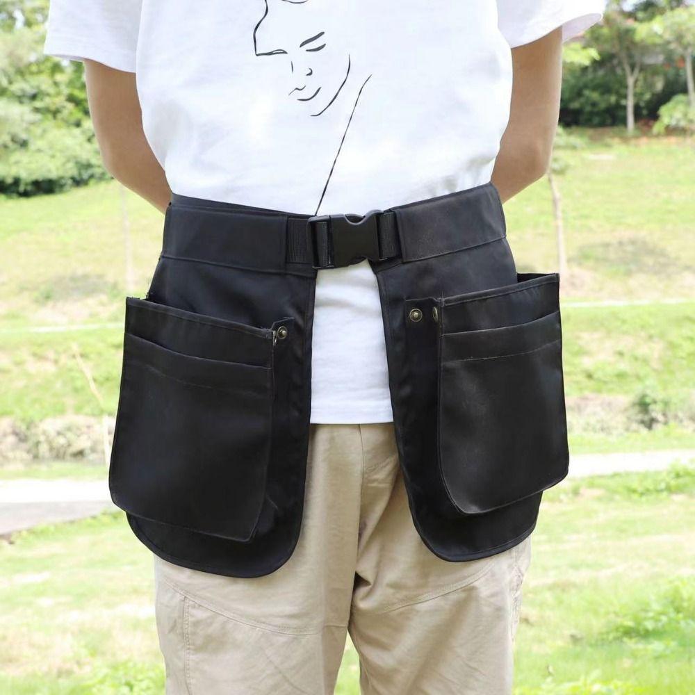 Black Apron Belt Bag Multi-functional Fanny Pack Durable Waist Pack Camping