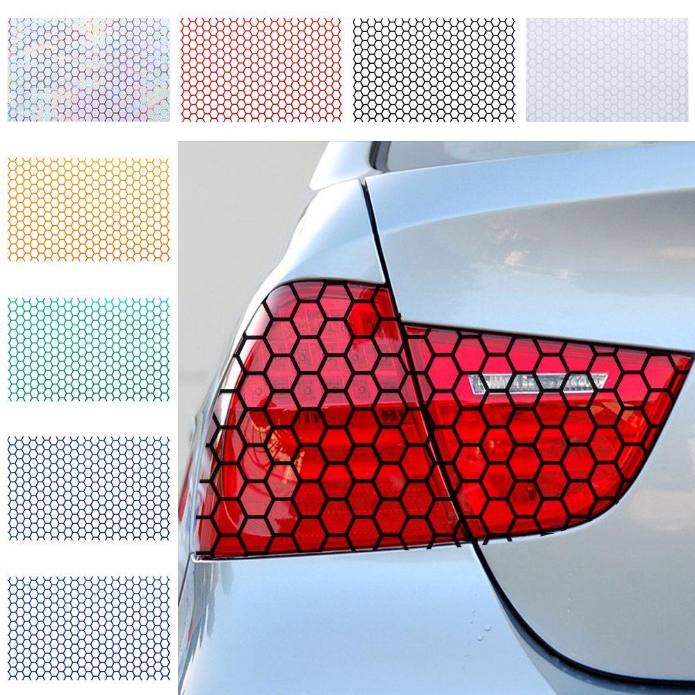 Auto Reflective Material Car Rear Tail Light Cover Car Styling Honeycomb Sticker Tail-lamp Decal
