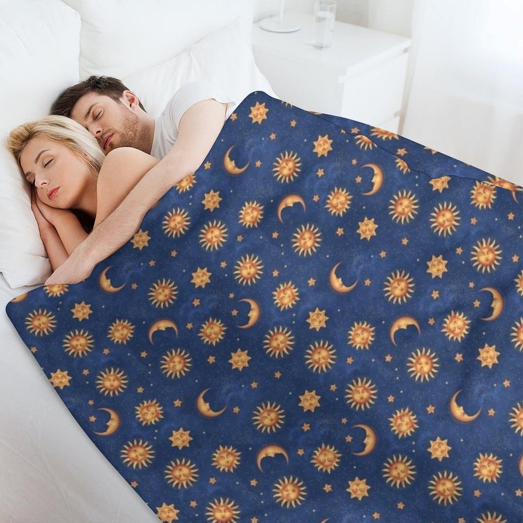 Retro Suns & Moons Throw Blanket anime Summer Beddings Polar Loose Blankets