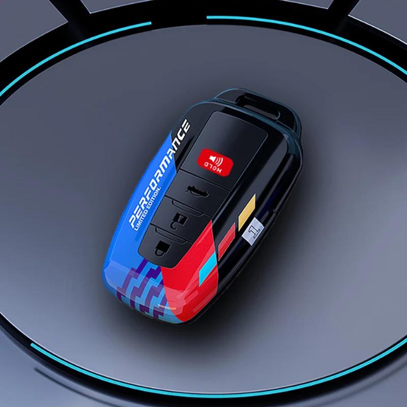 Защитный чехол-брелок для ключа автомобиля Углеродный ABS Чехол-оболочка для ключа Автоаксессуары Для Toyota Prius Camry Corolla C-Hr Chr Rav4 Prado