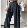 Summer Thin High Waist Suit Wide-leg Pants Women Straight Loose Trousers