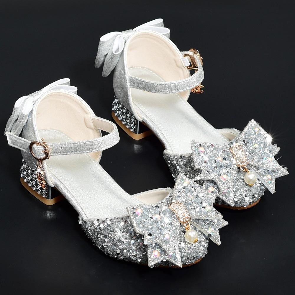 Girls' princess shoes, new summer styles, sandals for little girls, performance shoes, show shoes, formal wear, flower girl shoes, children's high
