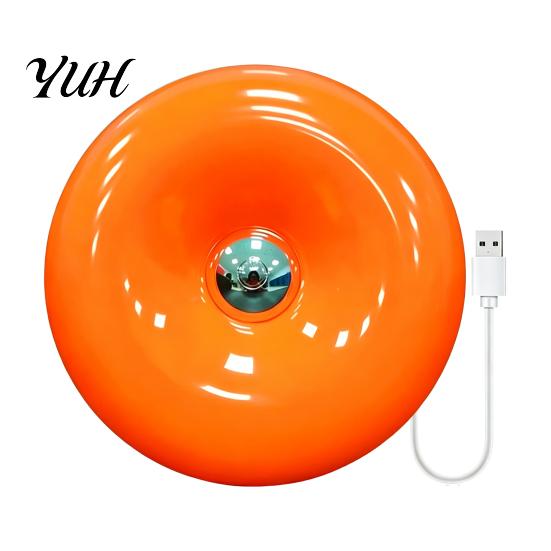 Rechargeable Wall Sconce Donut Night Light, Wireless 2-in-1 Table Lamp with Touch Dimmer, Modern Decorative Light Warm Orange Glow Mountable