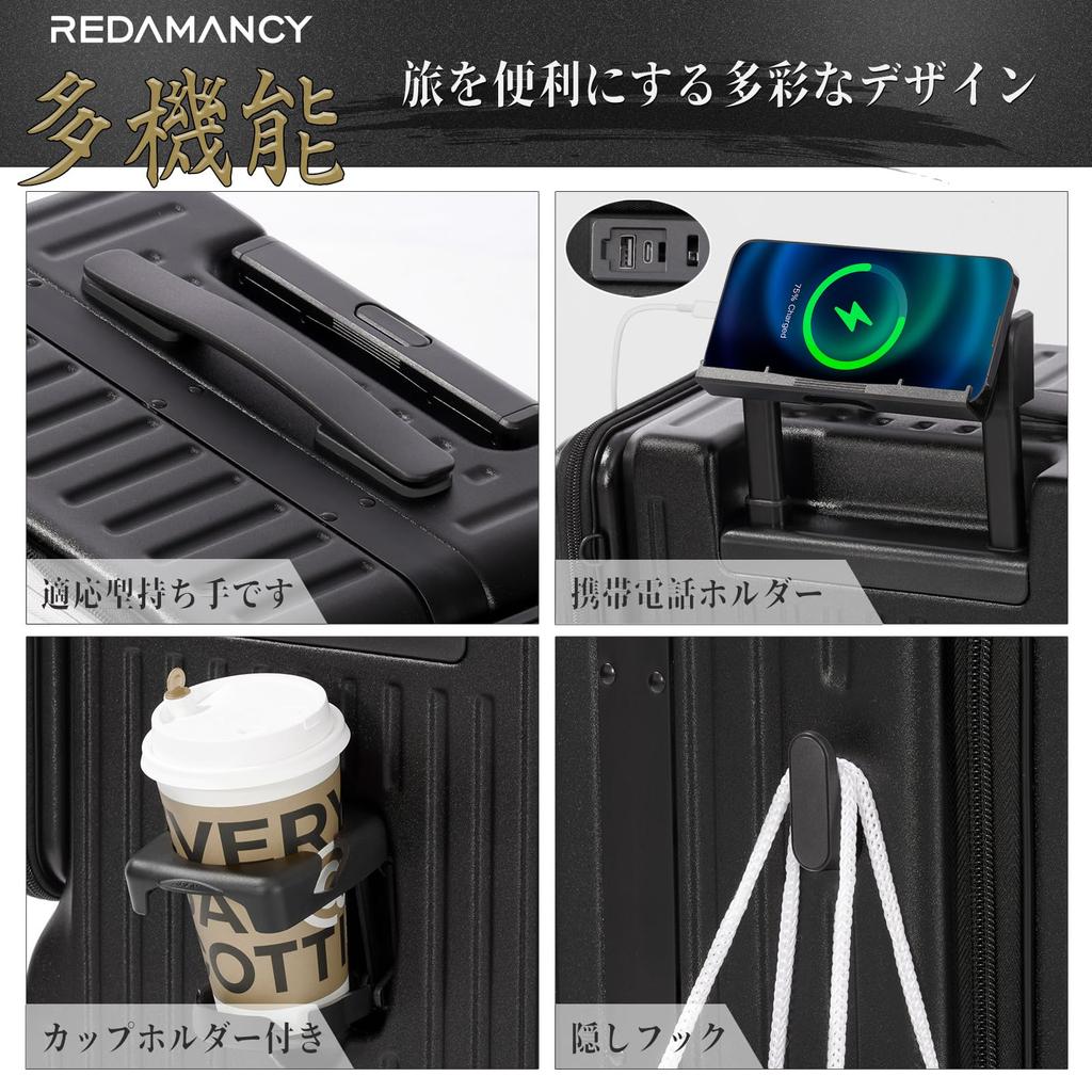 Design Guided by Active Flight Attendants Suitcase Company Front Opening With Stopper Single Door Multifunctional Carry Case Mobile Stand USB Port